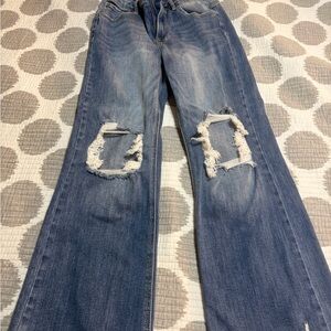 Hudson Jeans Women's Distressed Light Blue Skinny Jeans